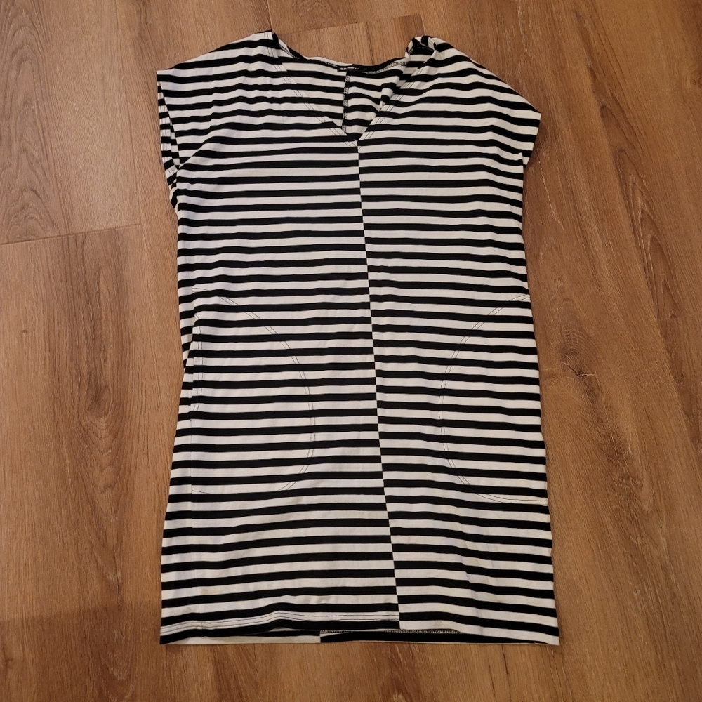 Marimekko Monochrome Striped Mini Dress